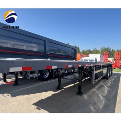 2.00&quot; King Pin 3mm Anti-Slip Floor Plate Semi-trailer de cama plana com especificações de pneus 12R22.5