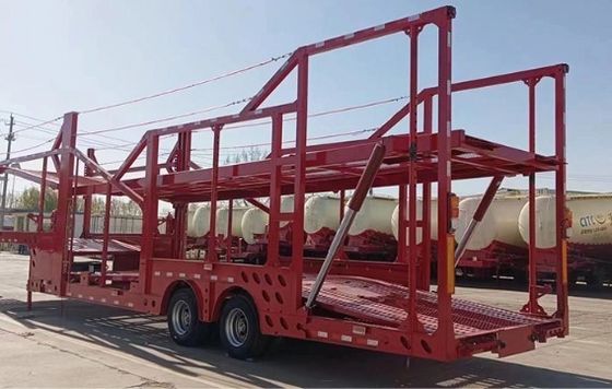 Transporte 6-10 Carros com Wosheng 2 eixos Car Car Carrier Trailer e design de deck duplo
