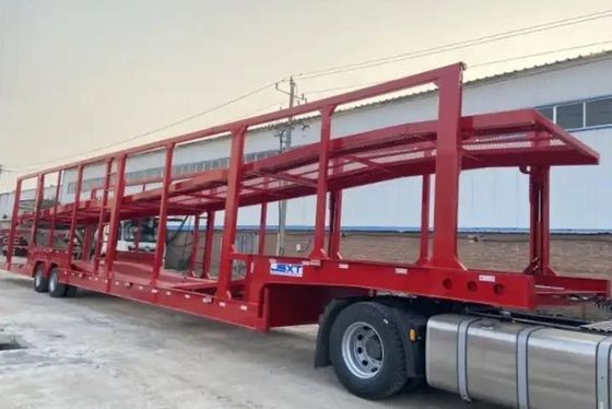Transporte 6-10 Carros com Wosheng 2 eixos Car Car Carrier Trailer e design de deck duplo
