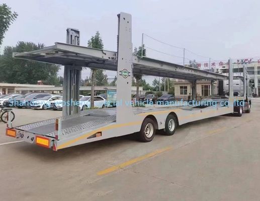 1 unidade de engrenagem de aterragem Wosheng Semirreboque de transporte de automóveis com 2 eixos e deck duplo