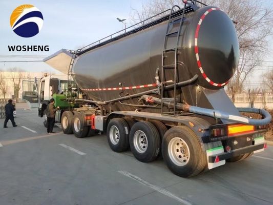 V Tipo 3 Eixos 45-60cbm Cimento a granel Caminhão-tanque Semi-reboque para transporte de cimento seco