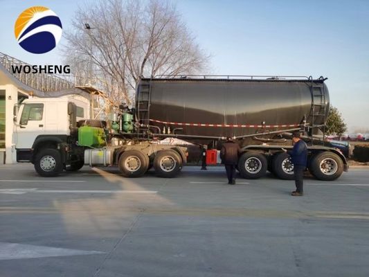 V Tipo 3 Eixos 45-60cbm Cimento a granel Caminhão-tanque Semi-reboque para transporte de cimento seco