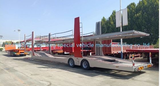 1 unidade de engrenagem de aterragem Wosheng Semirreboque de transporte de automóveis com 2 eixos e deck duplo