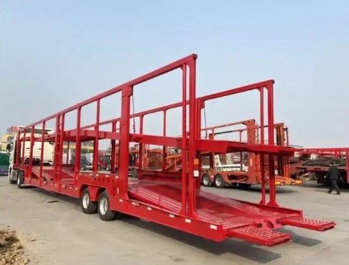 Semi-reboque de dois andares tipo King Pin Bolted para transporte de carros 6/8/10 e 4 pneus
