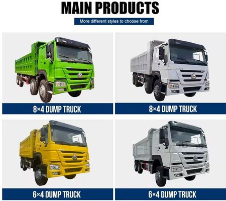 10-15T Peso bruto do veículo Sinotruk Haowo Dump Truck de segunda mão 375 cavalos