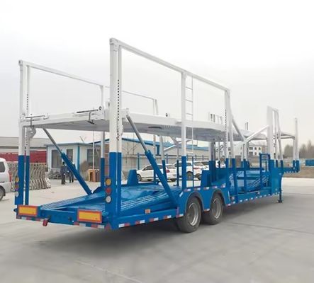 Carregador de veículos de dois eixos e semi-reboque personalizável para o transporte de 6-8 unidades de veículos