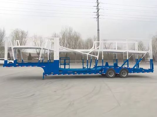Carregador de veículos de dois eixos e semi-reboque personalizável para o transporte de 6-8 unidades de veículos
