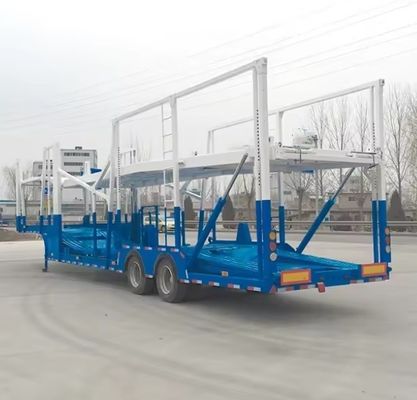 Carregador de veículos de dois eixos e semi-reboque personalizável para o transporte de 6-8 unidades de veículos
