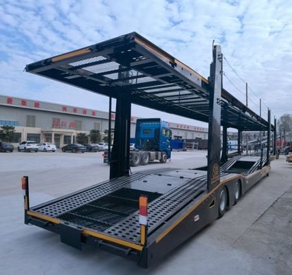 Automóveis de transporte sem esforço com Wosheng 2 eixos Car Car Carrier Trailer e 4 peças Rims