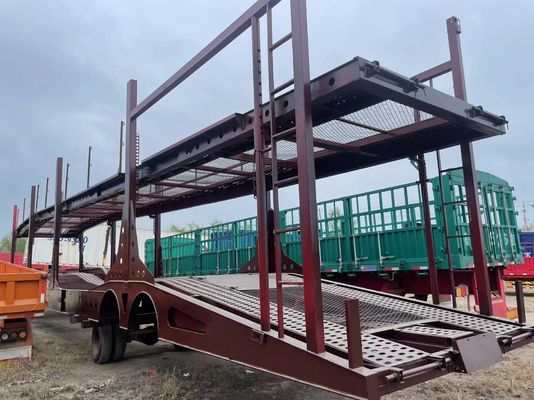 Automóveis de transporte sem esforço com Wosheng 2 eixos Car Car Carrier Trailer e 4 peças Rims