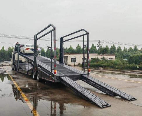 Automóveis de transporte sem esforço com Wosheng 2 eixos Car Car Carrier Trailer e 4 peças Rims