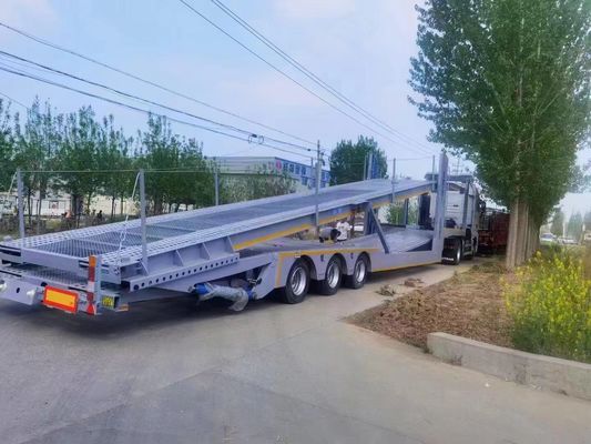 2 eixos Reboque de transporte de veículos Reboque de transporte de veículos de dois pavimentos Semi-reboque com sistema de travagem ABS