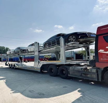 2 eixos Reboque de transporte de veículos Reboque de transporte de veículos de dois pavimentos Semi-reboque com sistema de travagem ABS
