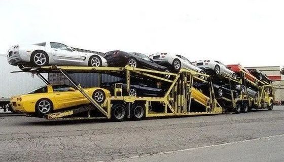 2 eixos Reboque de transporte de veículos Reboque de transporte de veículos de dois pavimentos Semi-reboque com sistema de travagem ABS