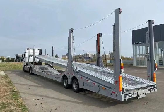 2 eixos Reboque de transporte de veículos Reboque de transporte de veículos de dois pavimentos Semi-reboque com sistema de travagem ABS