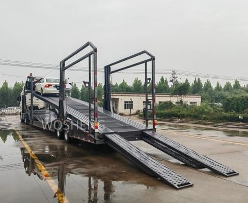 Carga útil máxima 30000 kg 2 eixos Suspensão aérea Semirreboque certificado para transporte automóvel