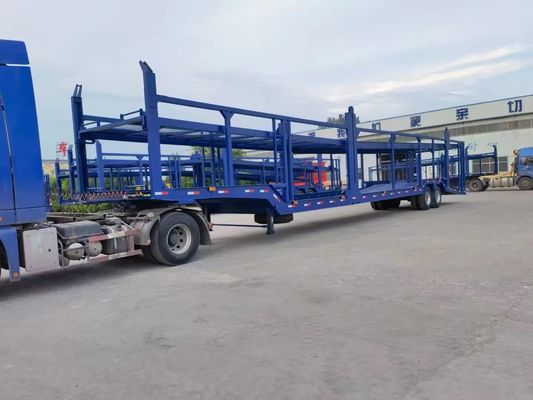 Transporte de veículos de aço Semi-reboque de 2 ou 3 eixos Transportador hidráulico de veículos com pneus 12R22.5
